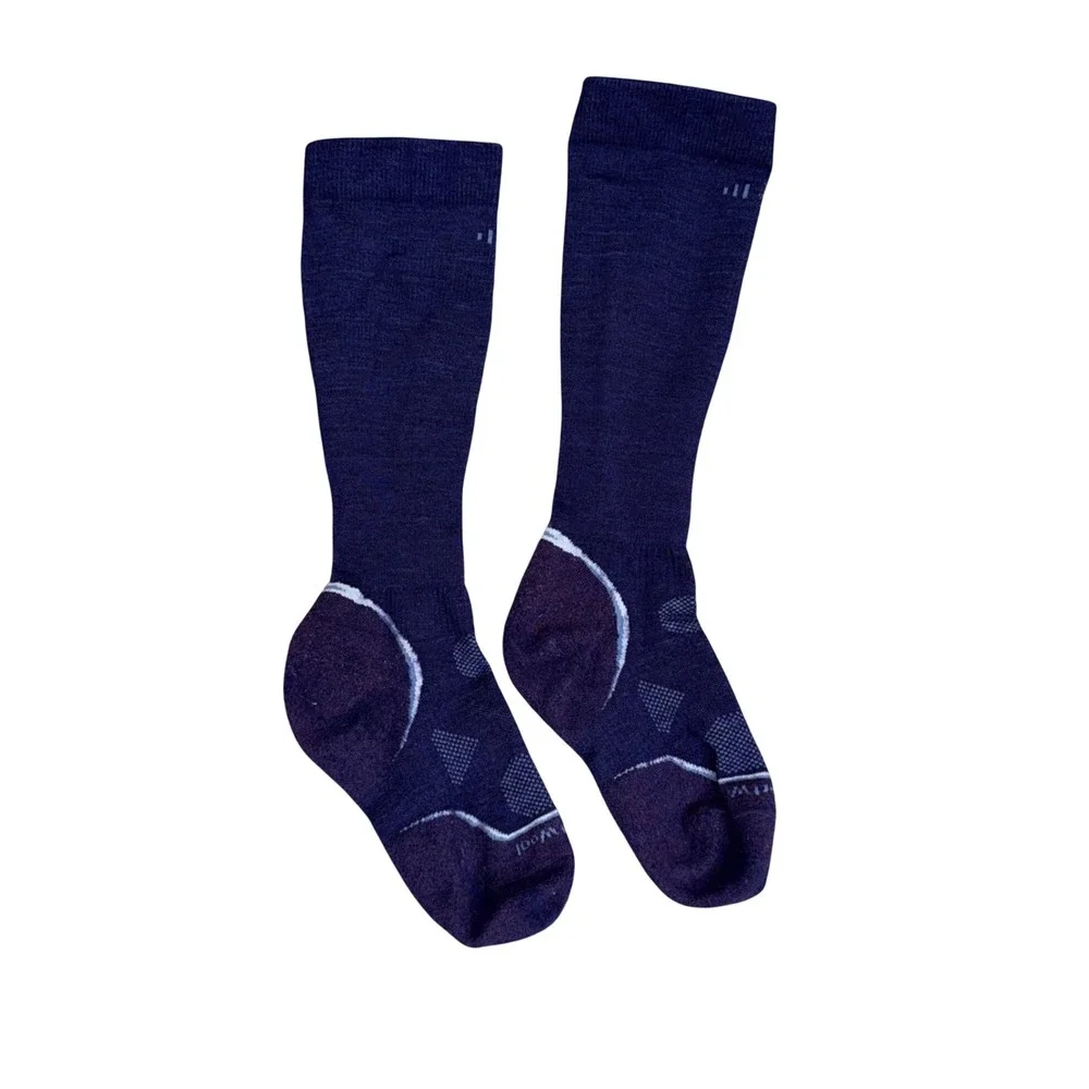 Smartwool PhD Compression Socks Women Small Purple Merino Wool Knee High